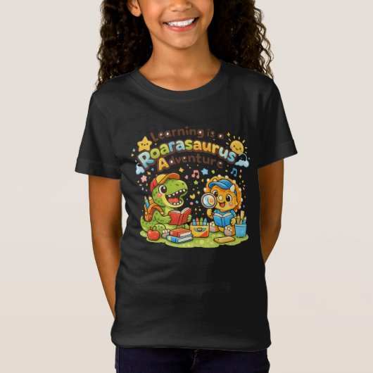 ロアラサウルスの学習冒険 Tシャツ (正面)