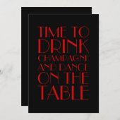 ロアリングトゥエンティレッドホリデーパーティ招待状 招待状 (正面/裏面)