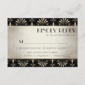 ロアリン20年代デカデンス |セピアブラックアールデコミール 出欠カード (正面)