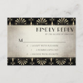 ロアリン20年代デカデンス |セピア金ゴールドブラックアールデコ 出欠カード (正面)