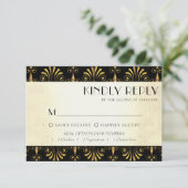 ロアリン20年代デカデンス |金ゴールドブラックアールデコエントリ 出欠カード (スタンド正面)