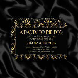 ロアリン20年代金ゴールドとブラックアールデコ殺人事件の謎 招待状