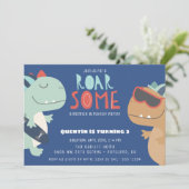 ロアルソスクール恐竜テーマボーイズ誕生日パーティー 招待状 (スタンド正面)