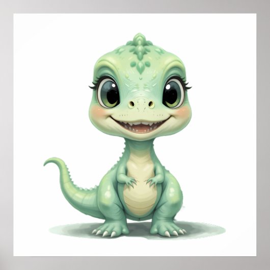 ロアルソームベビーディノプリント – かわいい子供部屋デコール ポスター (正面)