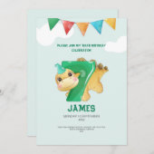 ロアルソーム恐竜7th誕生日パーティーへの招待 招待状 (正面/裏面)