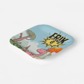 ロアルソームDino誕生日、かわいい漫画Dino ペーパープレート (傾斜あり)