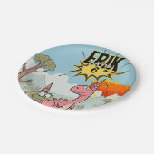 ロアルソームDino誕生日、かわいい漫画Dino ペーパープレート (アングル)