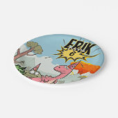 ロアルソームDino誕生日、かわいい漫画Dino ペーパープレート (アングル)