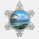 ロアンタンビーチ、ホンジュラス スノーフレークピューターオーナメント (正面)