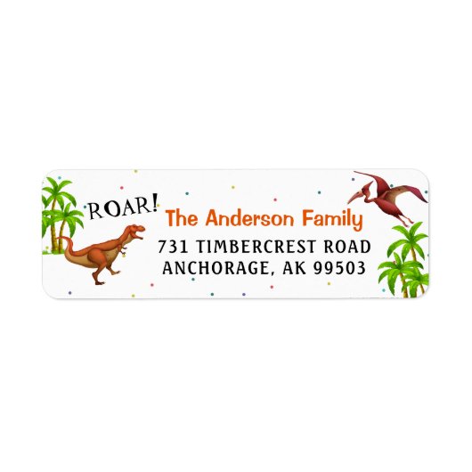 ロアードラノウダングルバースデーパーティー差出人住所 ラベル (正面)