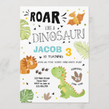 ロア恐竜の誕生日の招待ディノパーティーボーイ