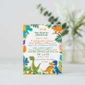 ロア恐竜の誕生日パーティーへの招待 招待状 (スタンド正面)