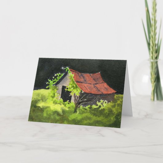 "ロイの木小屋"カントリーロードグリーティングカード カード (正面)