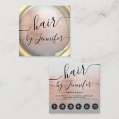 ロイアリティ6パンチヘアラッシュメイクアップ金ゴールドバラ スクエア名刺