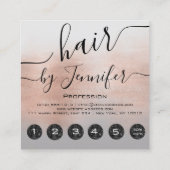 ロイアリティ6パンチヘアラッシュメイクアップ金ゴールドバラ スクエア名刺 (裏面)