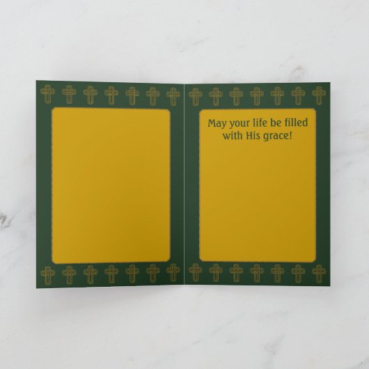 ロイクロフト復活祭ハンターグリーンパーソナライズされた(Roycroft Easter Hunter シーズンカード (内部)