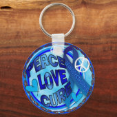 ロイコジストロフィー認識度ピースラブキュア キーホルダー (正面)