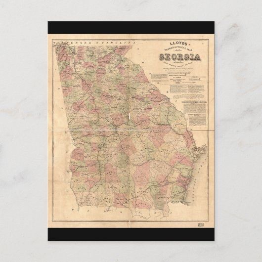 ロイドのジョージア地形図(1864) ポストカード (正面)