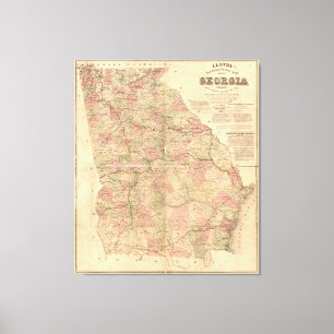 ロイドのジョージア(1864年)の地形図 キャンバスプリント