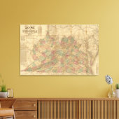 ロイドのバージニア州公式地図 キャンバスプリント (インサイチュ (リビング))