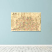 ロイドのバージニア州公式地図 キャンバスプリント (インサイチュ (ウッドフロア))