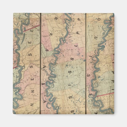 ロイドのミシシッピ川下流の地図 マグネット (正面)