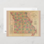 ロイドのミズーリ州地図(1861年) ポストカード (正面/裏面)