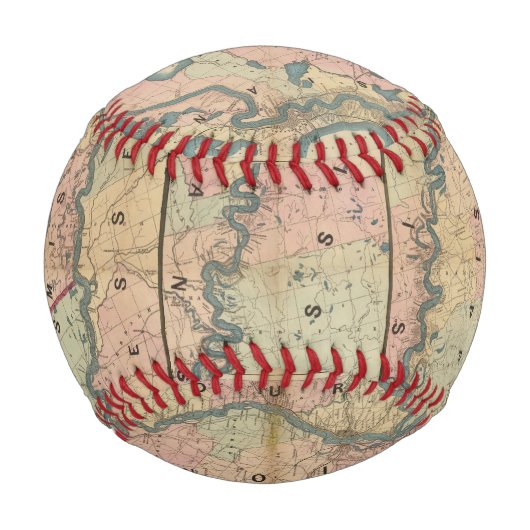 ロイドの下部ミシシッピ川の地図 野球ボール (正面)