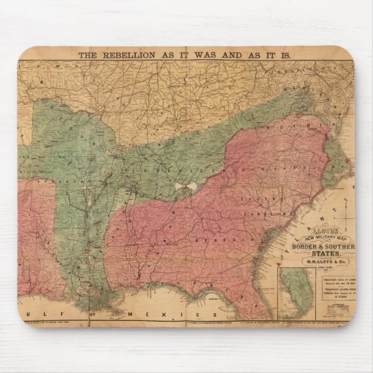 ロイドの新しい軍の地図のボーダー及び南部諸州 マウスパッド (正面)