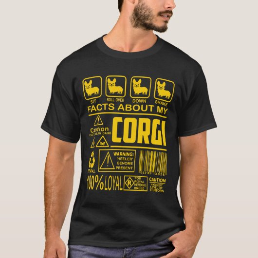 ロイヤおもしろいルオーガニックコルギプリント Tシャツ (正面)