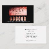 ロイヤリット5爪、 ネイルアーティストエレガントシルバーオレンジ 名刺 (正面/裏面)