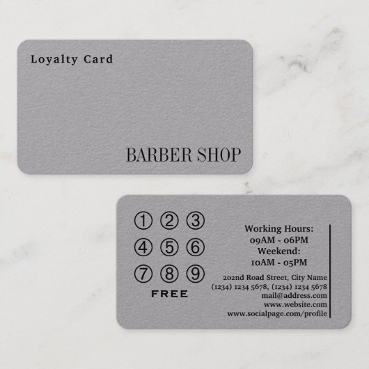 ロイヤリティのカード・ショップのサロン ロイヤリティカード (正面/裏面)