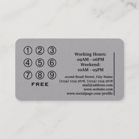 ロイヤリティのカード・ショップのサロン ロイヤリティカード (裏面)