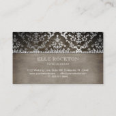 ロイヤリティのパンチカードのコーヒーチョコレート微光のダマスク織 名刺 (裏面)