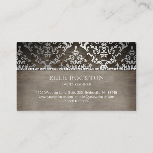 ロイヤリティのパンチカードのコーヒーチョコレート微光のダマスク織 名刺 (裏面)