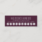 ロイヤリティのパンチカードを釘付けします ロイヤリティカード (裏面)