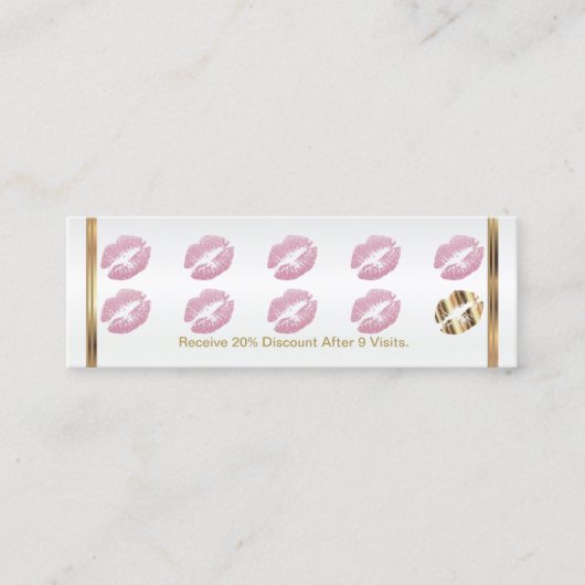 ロイヤリティのパンチカード-ピンクのグリッター ロイヤリティカード (正面)