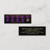 ロイヤリティのパンチカード-紫色のグリッターの唇の💋 ロイヤリティカード (正面/裏面)