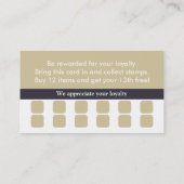 ロイヤリティの名刺のパンチカード ロイヤリティカード (裏面)