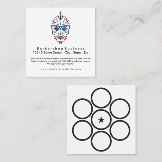 ロイヤリティの理髪店の砂糖のスカル ロイヤリティカード (正面/裏面)