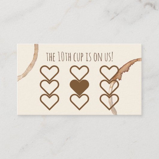 ロイヤリティはカードcoffeeshopのカフェに報酬を与えます 名刺 (正面)