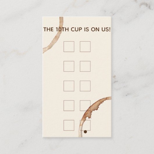 ロイヤリティはカードcoffeeshopのカフェに報酬を与えます 名刺 (正面)