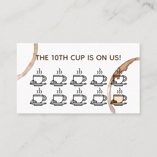 ロイヤリティはカードcoffeeshopのカフェに報酬を与えます 名刺 (正面)