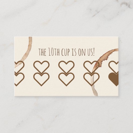 ロイヤリティはカードcoffeeshopのカフェに報酬を与えます 名刺 (正面)