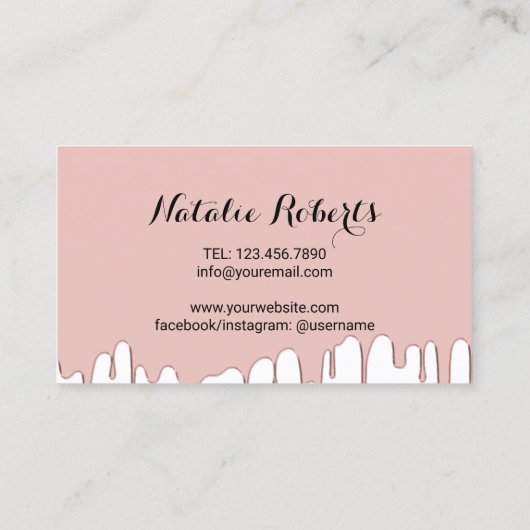 ロイヤリティを滴らせる鞭のメーキャップアーティストのばら色の金ゴールド ロイヤリティカード (裏面)