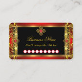 ロイヤリティエレガント王室の華美レッドジュエルブラック金ゴールド 名刺 (正面)