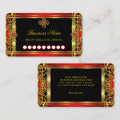 ロイヤリティエレガント王室の華美レッドジュエルブラック金ゴールド 名刺 (正面/裏面)