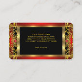 ロイヤリティエレガント王室の華美レッドジュエルブラック金ゴールド 名刺 (裏面)