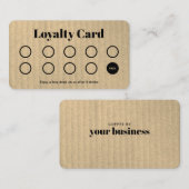 ロイヤリティカスタムカード – シンプルクラフト紙ブラック ロイヤリティカード (正面/裏面)