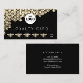ロイヤリティカフェイクードグリッター蜂ハニカム 名刺 (正面/裏面)